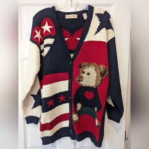 Ralph Lauren Women's Multicolor Bear Cardigan